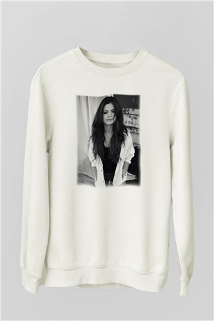 Selena Gomez Beyaz Unisex Sweatshirt