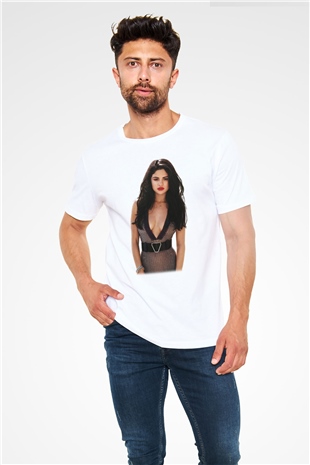 Selena Gomez Beyaz Unisex Tişört T-Shirt - TişörtFabrikası