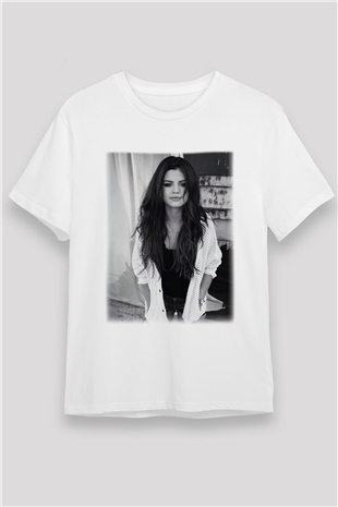 Selena Gomez Beyaz Unisex Tişört T-Shirt - TişörtFabrikası