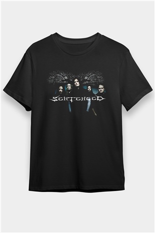 Sentenced Baskılı Unisex Siyah Tişört - Tshirt