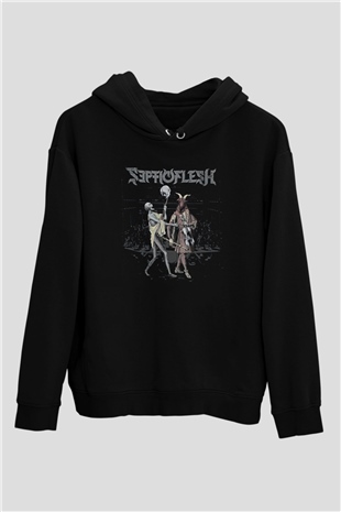 Septicflesh Baskılı Unisex Siyah Kapüşonlu Sweatshirt