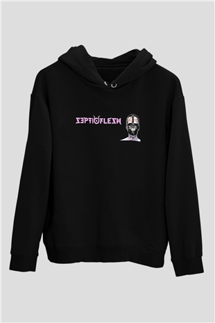Septicflesh Baskılı Unisex Siyah Kapüşonlu Sweatshirt