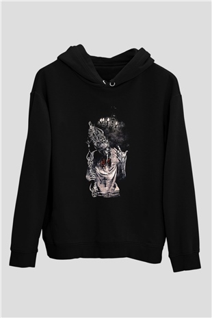 Septicflesh Baskılı Unisex Siyah Kapüşonlu Sweatshirt