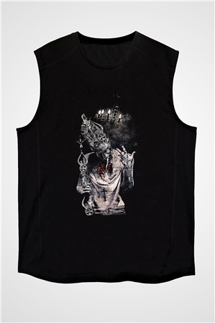 Septicflesh Baskılı Unisex Siyah Kolsuz Tişört - Tshirt