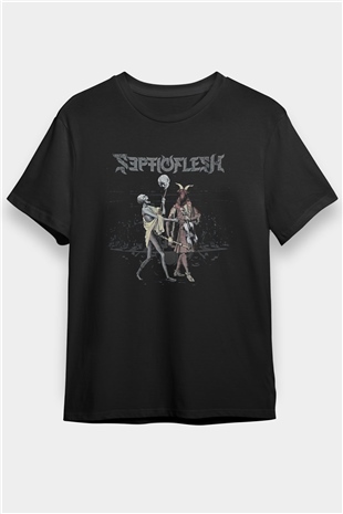 Septicflesh Baskılı Unisex Siyah Tişört - Tshirt