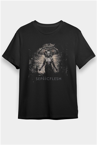 Septicflesh Baskılı Unisex Siyah Tişört - Tshirt