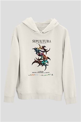 Sepultura Beyaz Unisex Hoodie