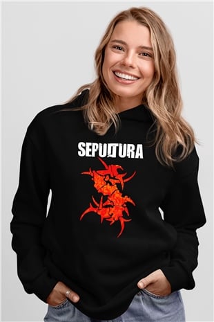 Sepultura Siyah Unisex Kapşonlu Sweatshirt