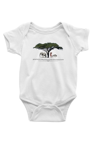 Serengeti Milli Park Baskılı Beyaz Unisex Bebek Body - Zıbın