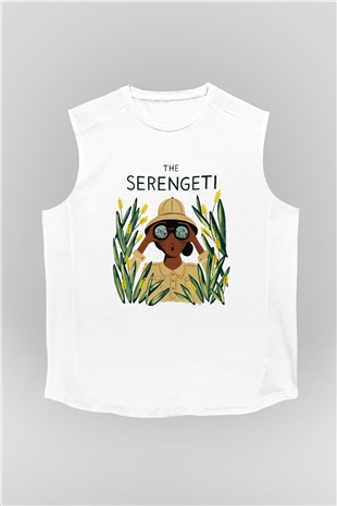 Serengeti Milli Park Beyaz Unisex Kolsuz Tişört