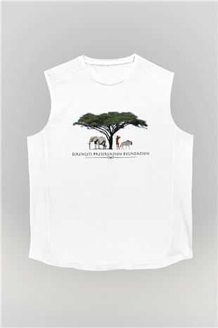 Serengeti Milli Park Beyaz Unisex Kolsuz Tişört