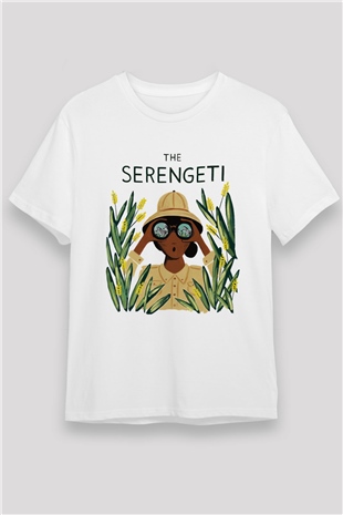 Serengeti Milli Park Beyaz Unisex Tişört T-Shirt - TişörtFabrikası