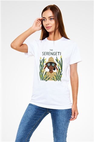 Serengeti Milli Park Beyaz Unisex Tişört T-Shirt - TişörtFabrikası