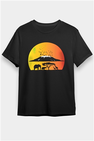 Serengeti Milli Park Siyah Unisex Tişört T-Shirt - TişörtFabrikası