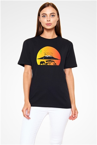 Serengeti Milli Park Siyah Unisex Tişört T-Shirt - TişörtFabrikası