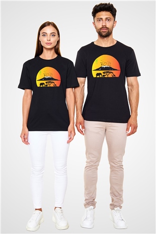 Serengeti Milli Park Siyah Unisex Tişört T-Shirt - TişörtFabrikası