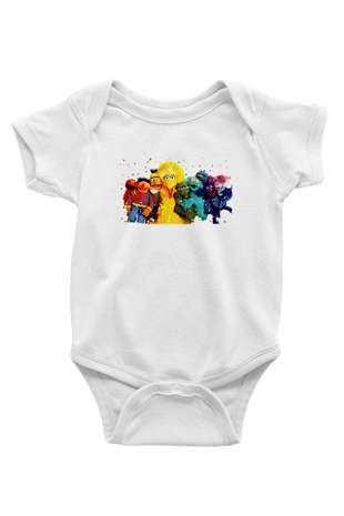 Sesame Street Susam Sokağı Beyaz Bebek Body - Zıbın