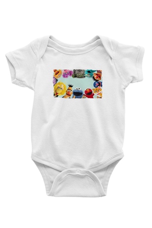 Sesame Street Susam Sokağı Beyaz Bebek Body - Zıbın