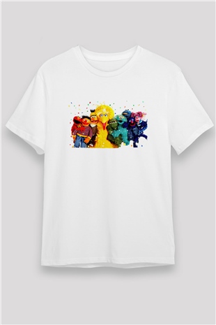 Sesame Street Susam Sokağı Beyaz Unisex Tişört