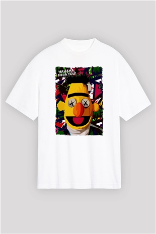 Sesame Street Susam Sokağı Beyaz Oversize Tişört