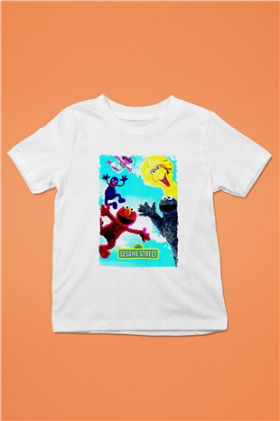 Sesame Street Susam Sokağı Beyaz Unisex  Çocuk Tişört