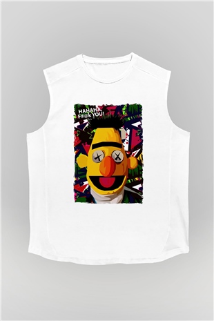 Sesame Street Susam Sokağı Beyaz Unisex  Kolsuz Tişört