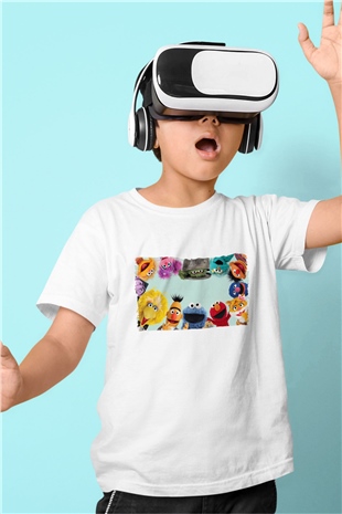 Sesame Street Susam Sokağı Beyaz Unisex  Çocuk Tişört