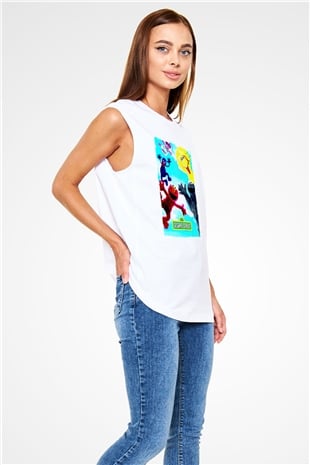 Sesame Street Susam Sokağı Beyaz Unisex  Kolsuz Tişört