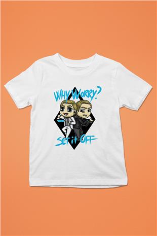 Set it off  Baskılı Beyaz Unisex Beyaz Çocuk Tişört - Tshirt