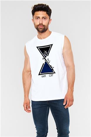 Set it off  Baskılı Beyaz Unisex Kolsuz Tişört - Tshirt
