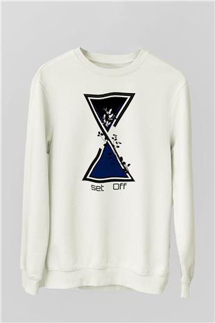 Set it off  Baskılı Beyaz Unisex Sweatshirt