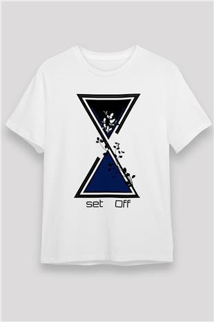 Set it off  Baskılı Unisex Beyaz Tişört - Tshirt