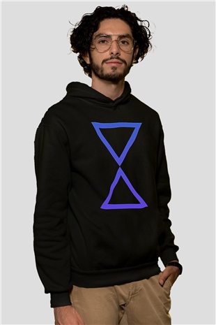 Set it off Baskılı Unisex Siyah Kapüşonlu Sweatshirt