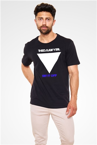Set it off Baskılı Unisex Siyah Tişört - Tshirt