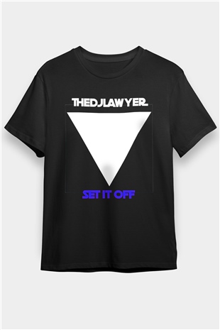 Set it off Baskılı Unisex Siyah Tişört - Tshirt
