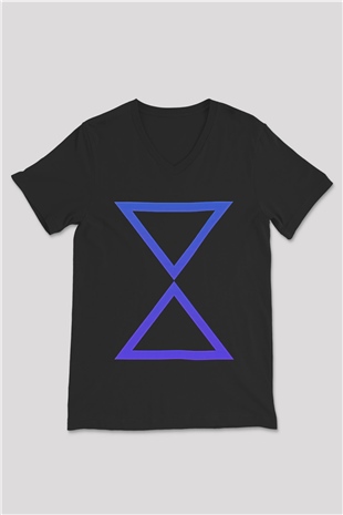 Set it off Baskılı Unisex Siyah V Yaka Tişört - Tshirt