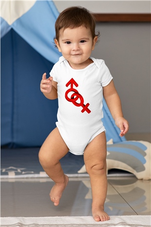 Sevgililer Günü Baskılı Beyaz Unisex Bebek Body - Zıbın