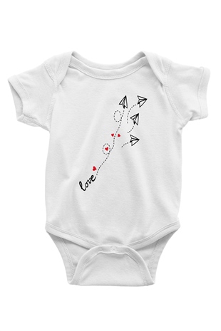 Sevgililer Günü Beyaz Bebek Body - Zıbın