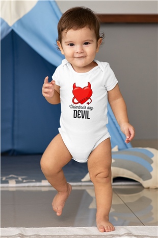 Sevgililer Günü Beyaz Bebek Body - Zıbın