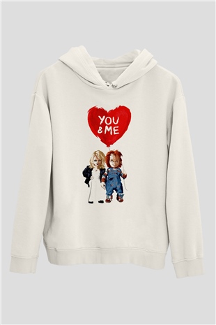 Sevgililer Günü Beyaz Unisex Hoodie