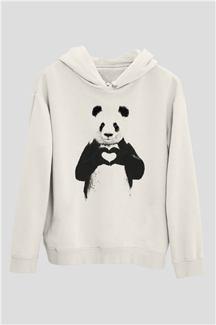 Sevgililer Günü Beyaz Unisex Hoodie