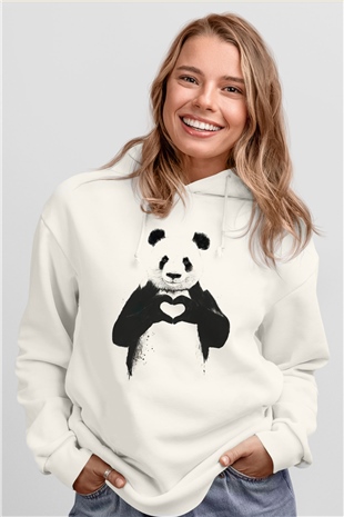 Sevgililer Günü Beyaz Unisex Hoodie