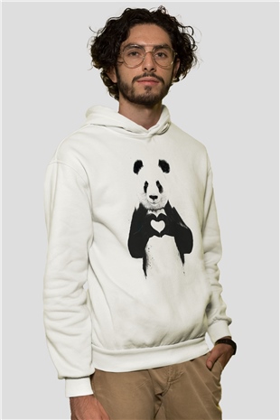 Sevgililer Günü Beyaz Unisex Hoodie