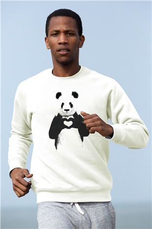 Sevgililer Günü Beyaz Unisex Sweatshirt