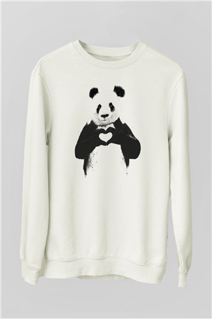 Sevgililer Günü Beyaz Unisex Sweatshirt