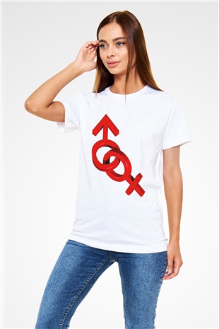 Sevgililer Günü Beyaz Unisex Tişört T-Shirt - TişörtFabrikası