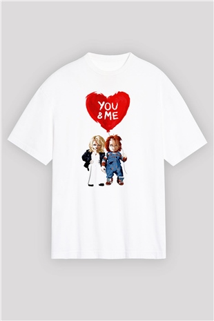 Sevgililer Günü Beyaz Oversize Tişört Oversize T-shirt - TişörtFabrikası