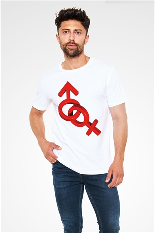 Sevgililer Günü Beyaz Unisex Tişört T-Shirt - TişörtFabrikası