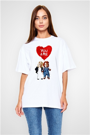 Sevgililer Günü Beyaz Oversize Tişört Oversize T-shirt - TişörtFabrikası