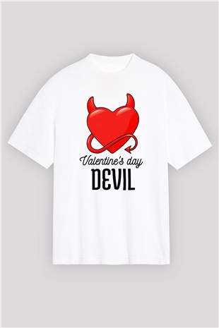 Sevgililer Günü Beyaz Oversize Tişört Oversize T-shirt - TişörtFabrikası